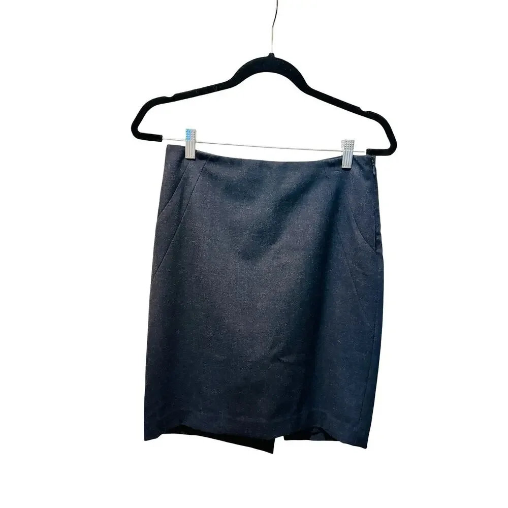 The Limited Pencil Skirt Size 0 Navy Blue Career Office Stretch Side Zip